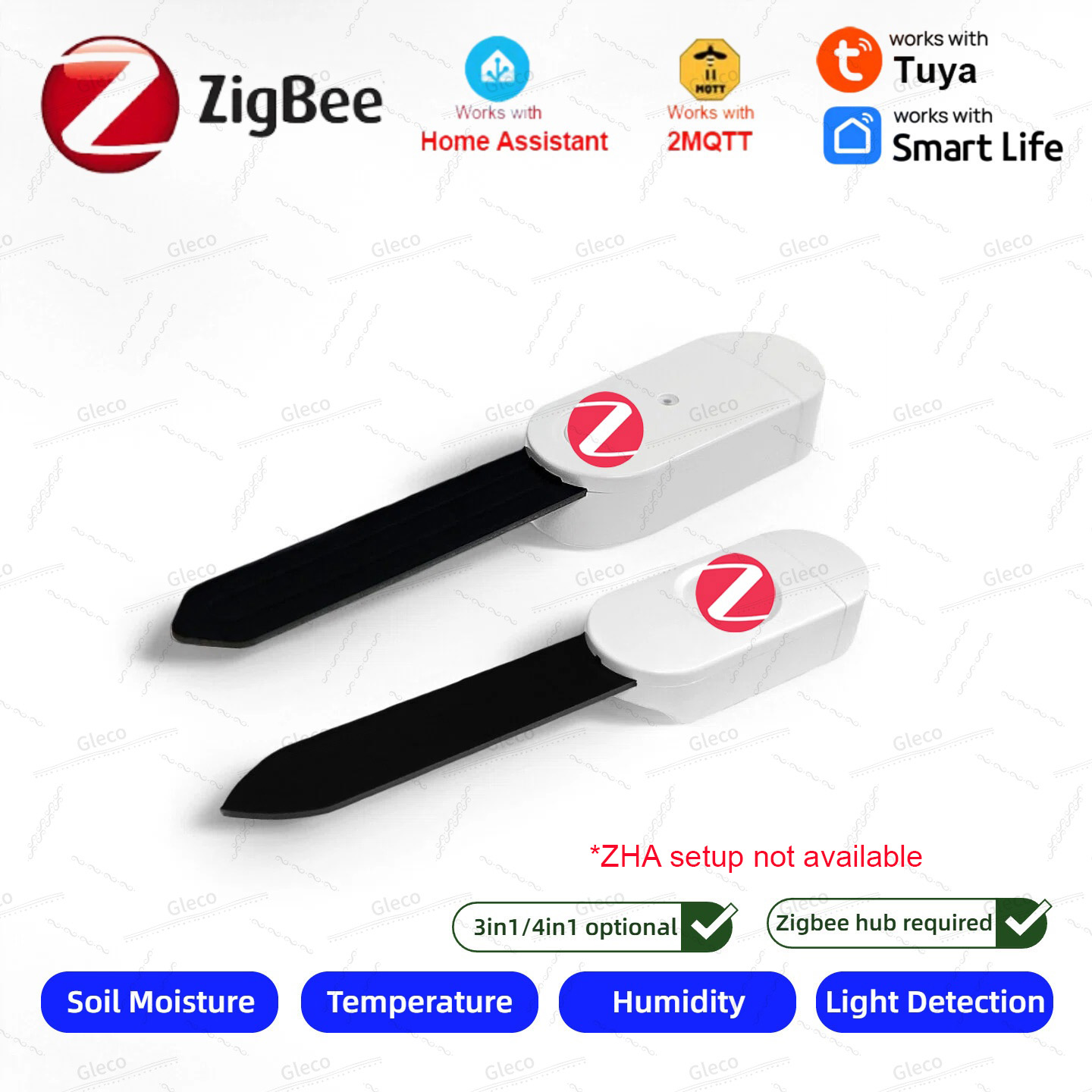 Home Automation Technology - เซ็นเซอร์วัดความชื้นในดิน Zigbee เครื่องวัดอุณหภูมิ ความชื้น ความอุดมสมบูรณ์ และแสง