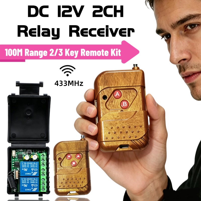 433Mhz Receiver Module - โมดูลรีเลย์ 2 ช่อง 433.92Mhz DC 9-30V