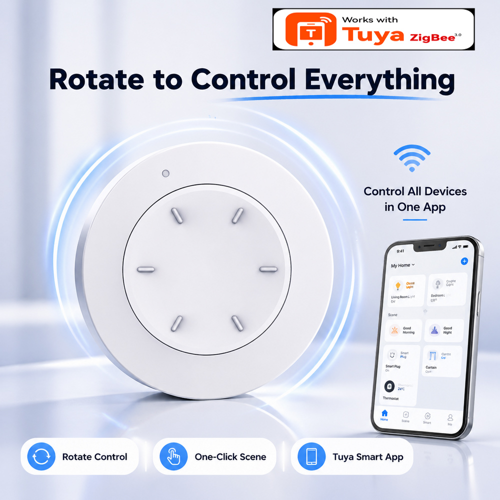 สวิตช์แบบหมุน Smart ZigBee ทำง - Home Automation Technology บทวิจารณ์และราคา