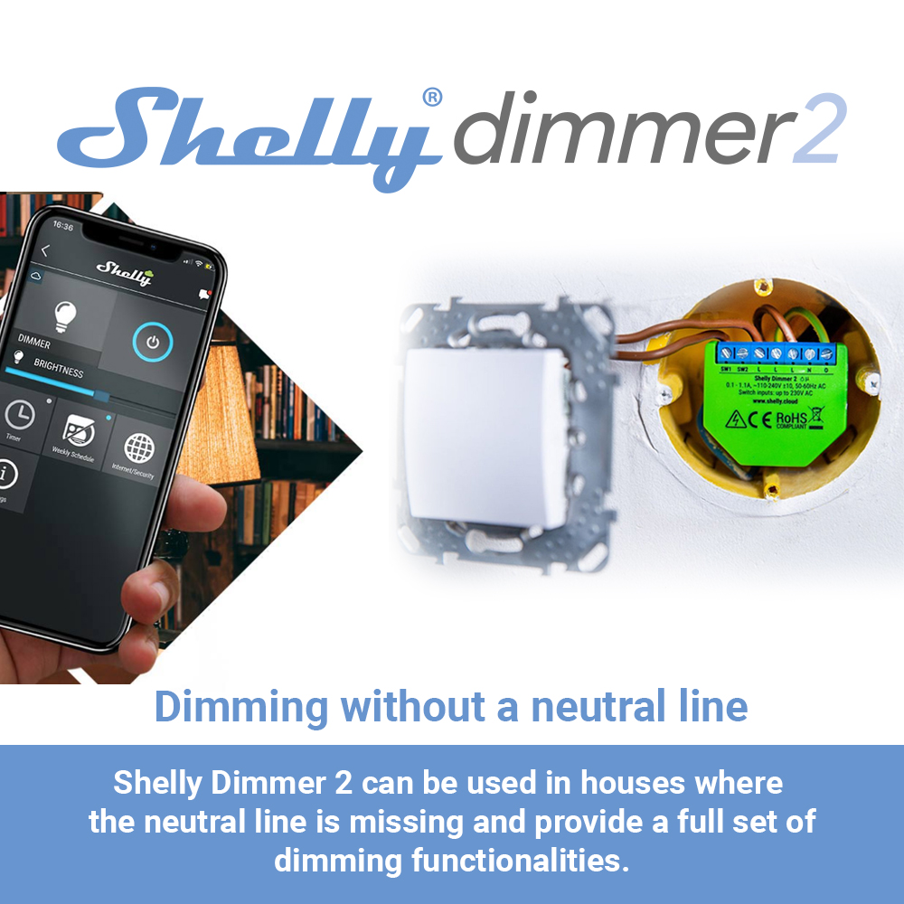 Shelly Dimmer 2 สมาร์ทสวิทช์ M - Shelly Relay Module บทวิจารณ์และราคา